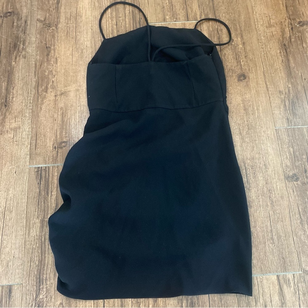 ZARA Black Ruched mini DRESS Small - Picture 3 of 6